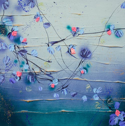 Flowers “Bohemian Morning II” 23,6 x 23,6 x 0,8 inches by Anastassia Skopp
