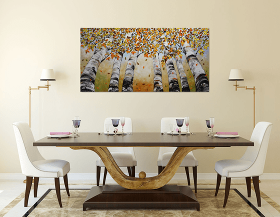 Looking Up - Large Original Birch Trees Painting