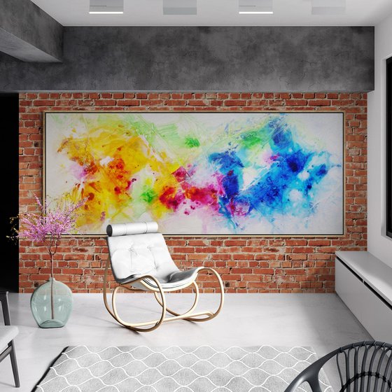 Chemistry of Colour 240cm x 100cm Textured Abstract Art