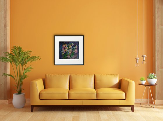 Van Gogh's white flowers at night