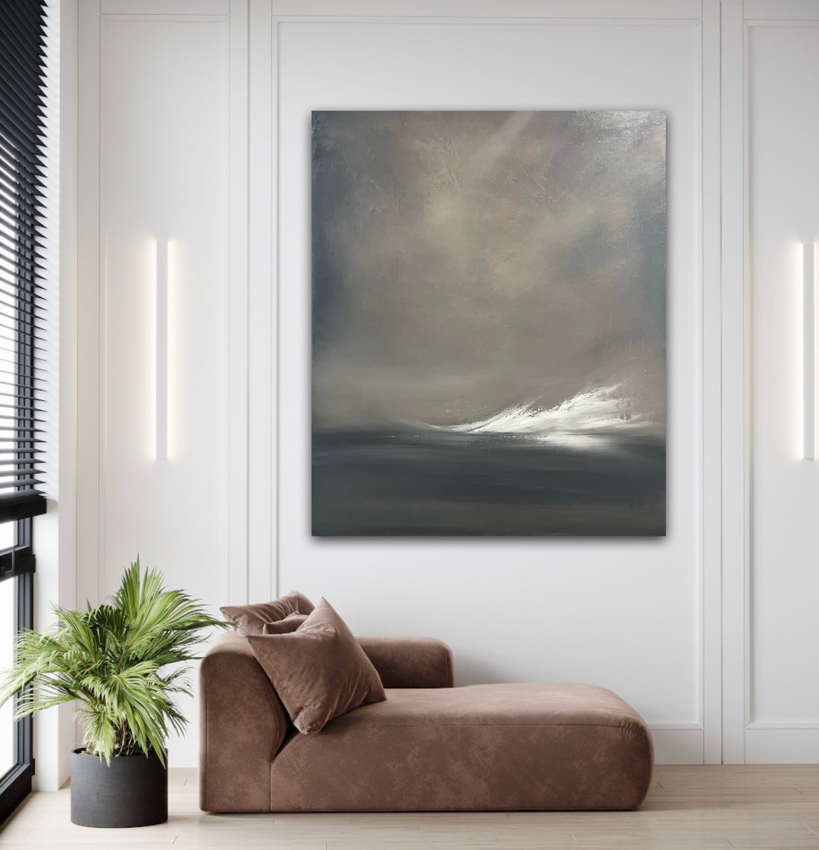 Expressive Landscape Acrylic Painting By Suzanne Williams, 39 X 47", Mary