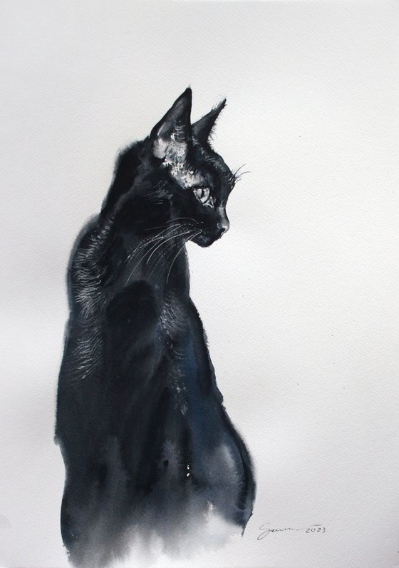 Cat III / FROM THE ANIMAL PORTRAITS SERIES / ORIGINAL PAINTING