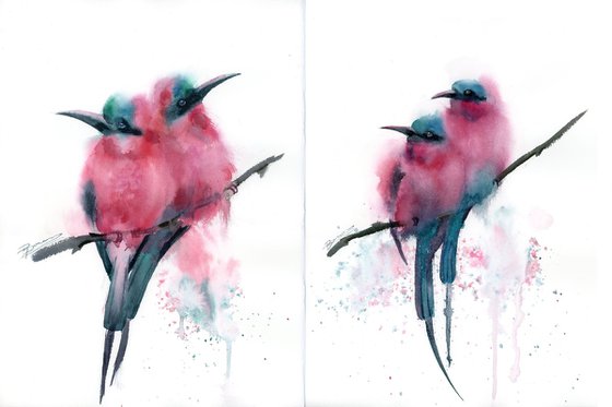 Bee Eaters - Diptych