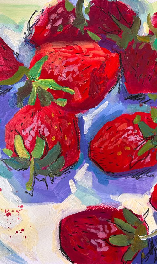 Strawberries still life by Yuliia Pastukhova