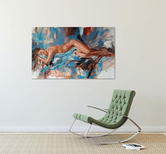 Out of My Dream- nude woman painting on canvas