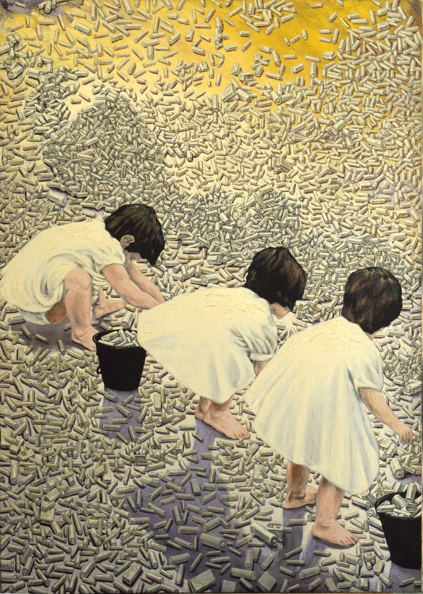 Oil Painting , Harvesting The Batteries By Antonio Mele, 45 X 63, Artwork For Sale On Artfinder