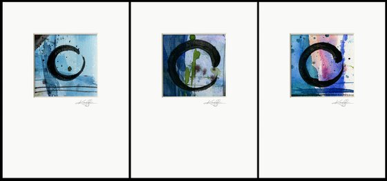 Enso Of Zen Collection 7 - 3 Abstract Zen Circle paintings by Kathy Morton Stanion