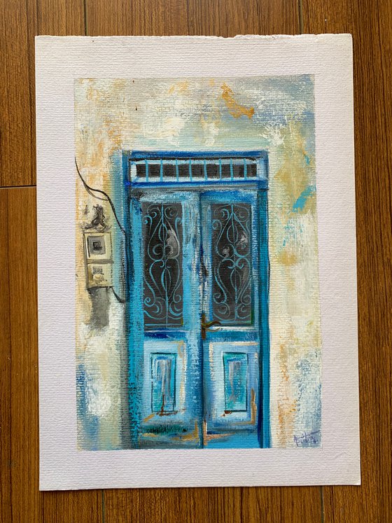 Old blue door