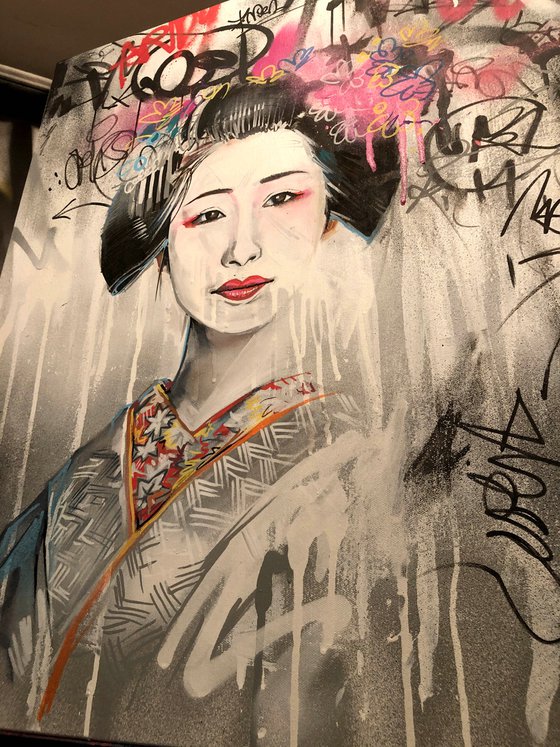 'Street Geisha' - Original painting on canvas