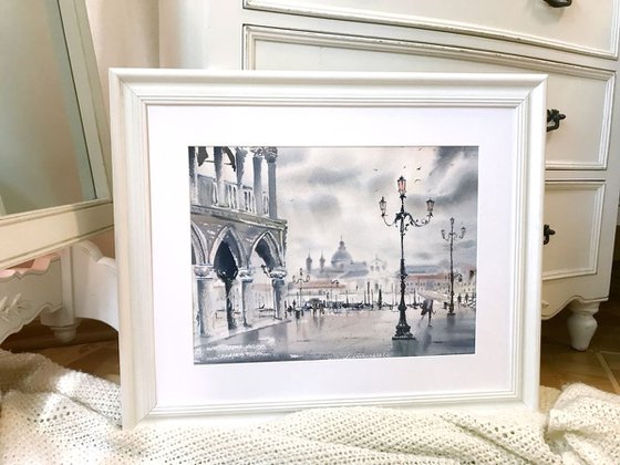 Rain in St. Mark's Square, Venice