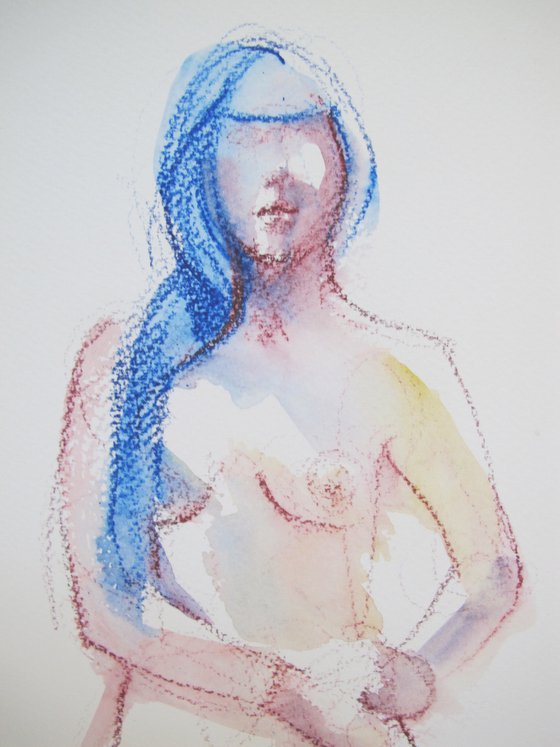 Girl with blue hair