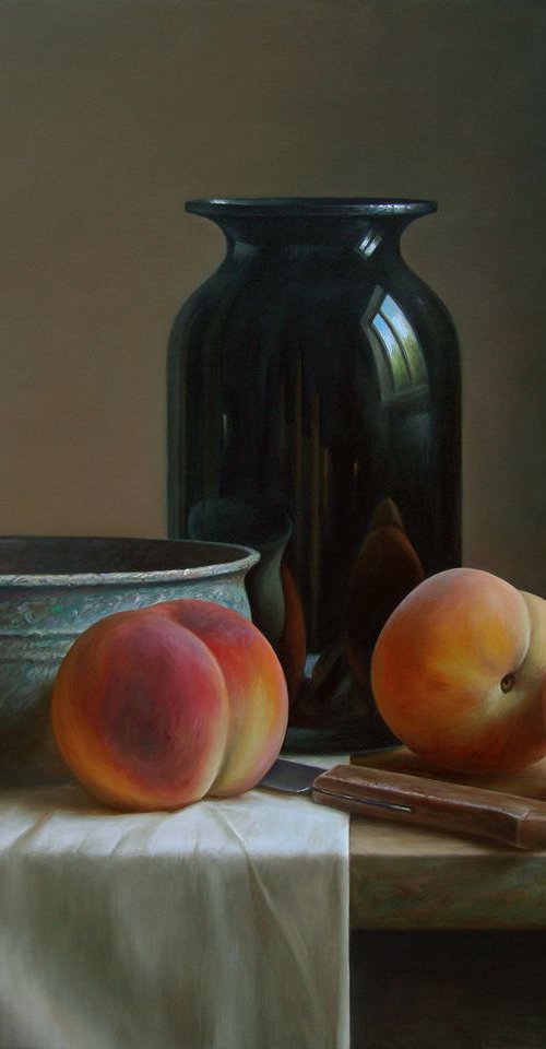 Still life with peaches by Albert Kechyan