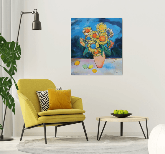 Sunflowers with Lemons
