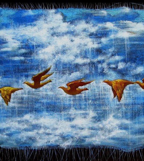 Flight of Golden Birds by Serhiy Roy