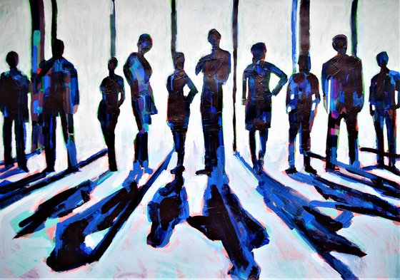 People and shadows / 100 x 70 cm