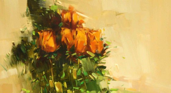 Bouquet of Roses Original oil Painting Contemporary