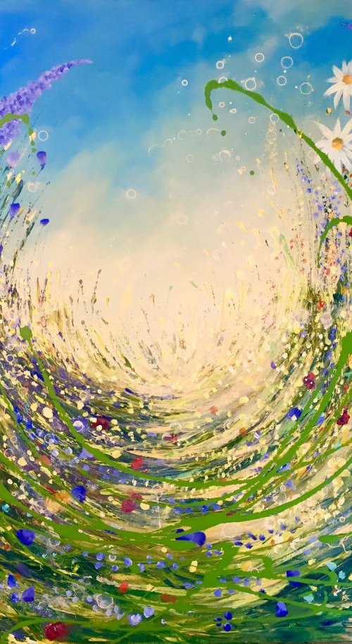 Sunrise through the meadow by Emma Sian Pritchard