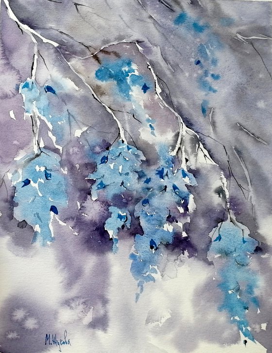 Wisteria flowers  painting