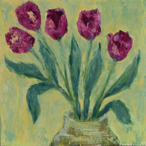 Purple tulips by Elena Zapassky