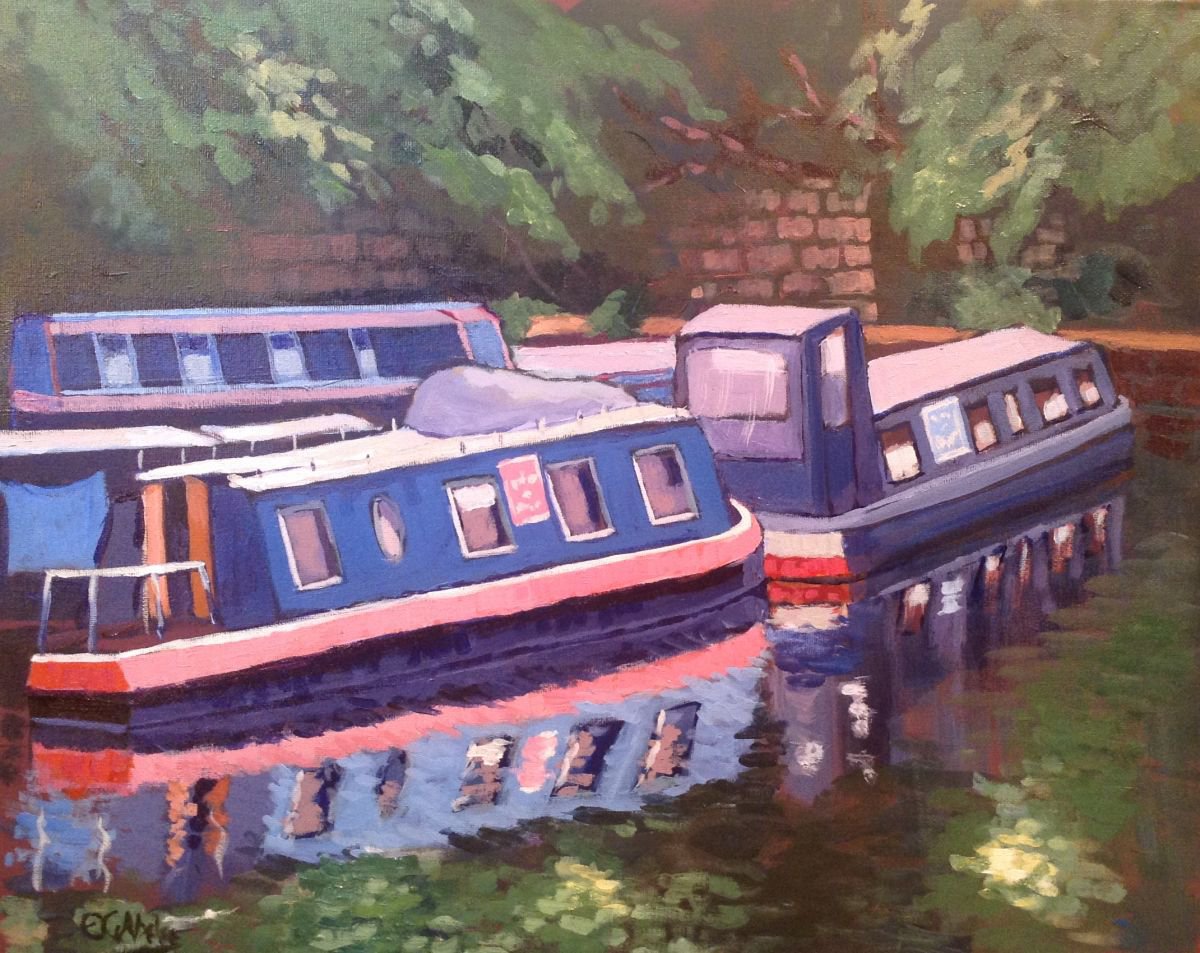 Traffic Jam English Longboats By Edward Abela, 20 X 16, Artwork For Sale On Artfinder