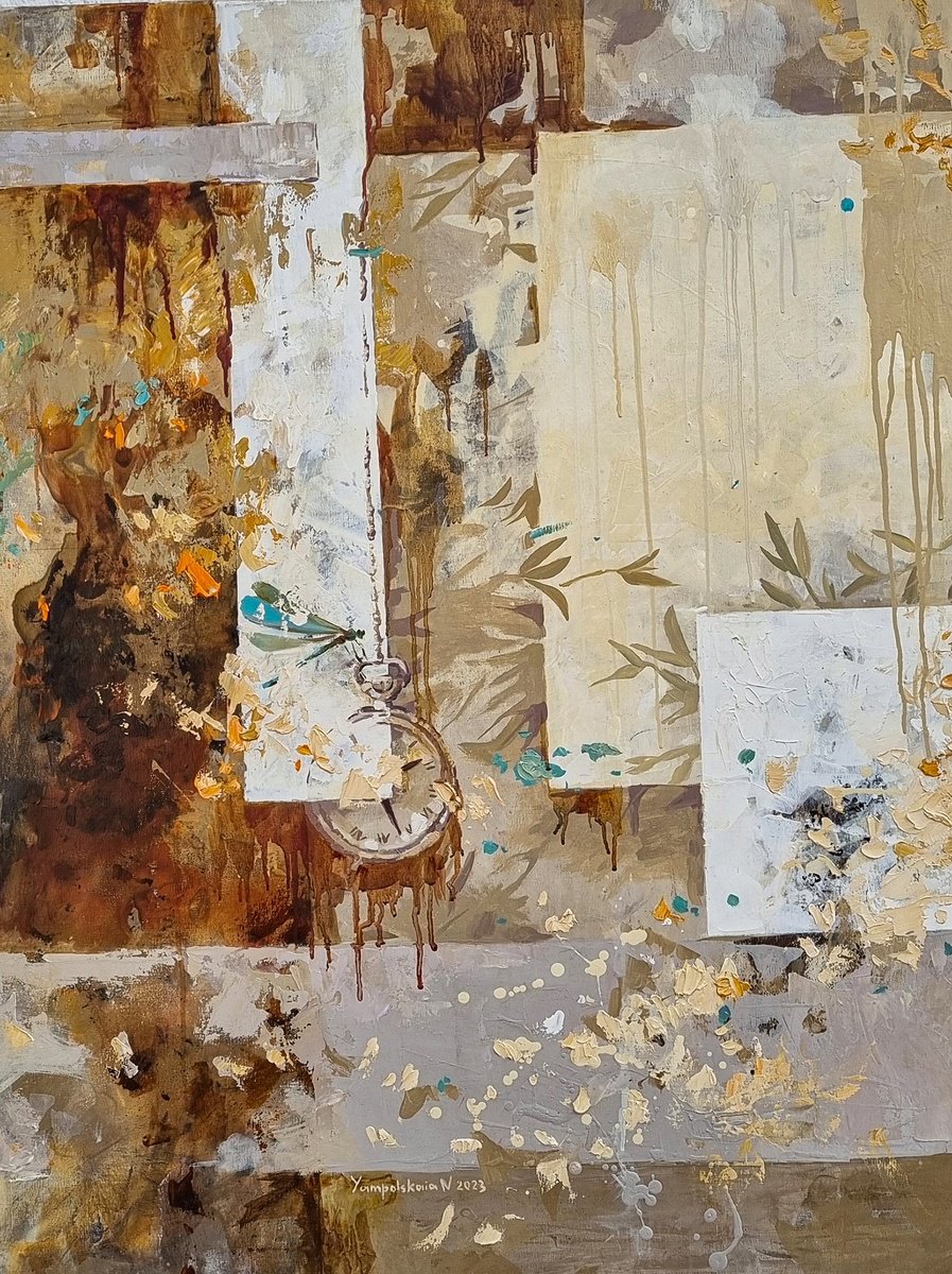 Abstract Oil Painting By Natalia Yampolskaia, 28 X 35", Autumn. Harmony Of Creation Ii, Original Artwork