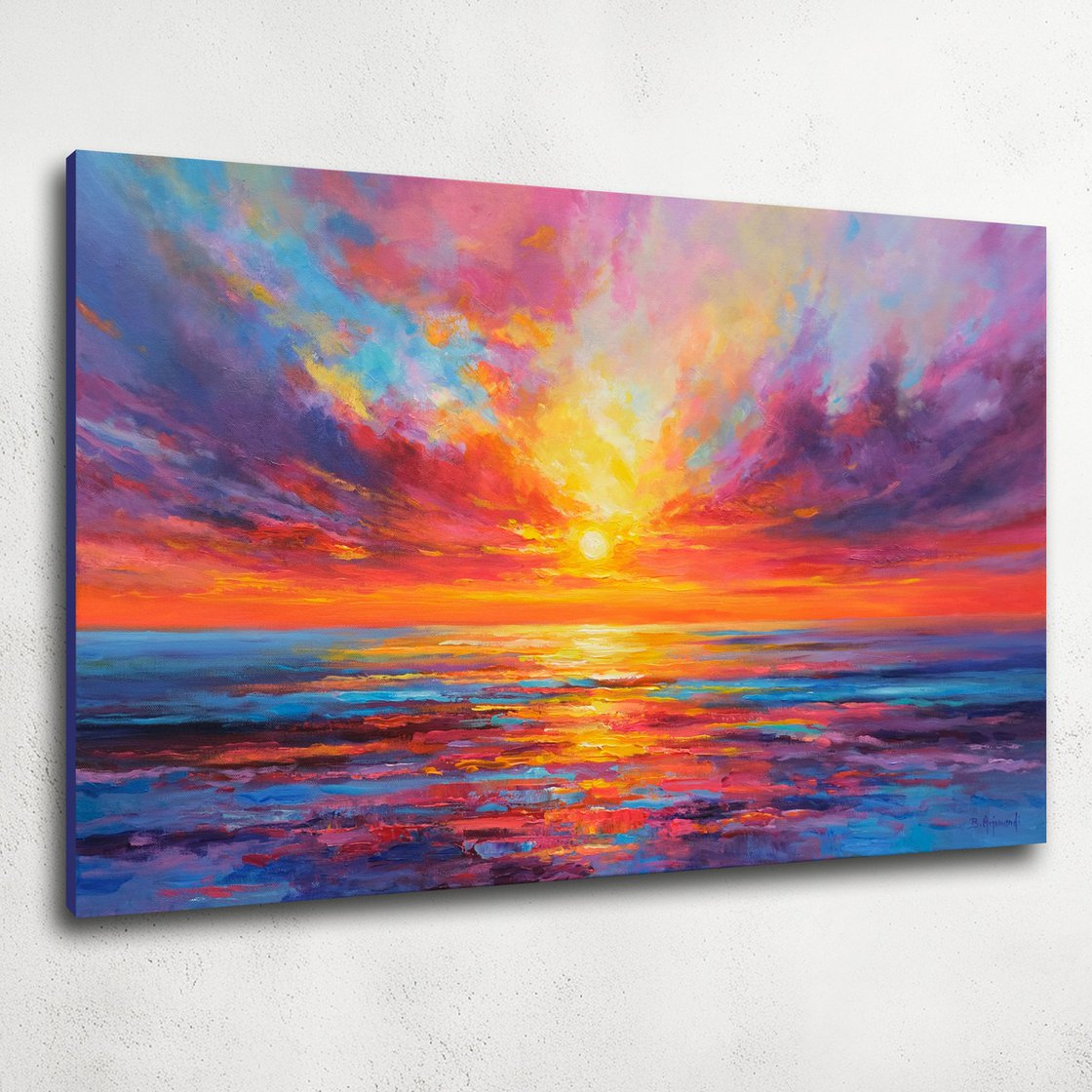 Vibrant Sunset Oil painting: Behshad Arjomandi | Artfinder