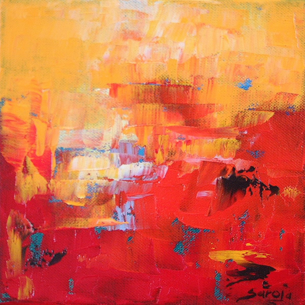 Red Reflexions Ref1075-20Q By Saroja Van Der Stegen, 9 X 9, Artwork For Sale On Artfinder