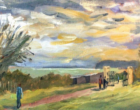Stormy Sky in the Park An original oil painting