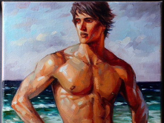 NAKED MAN BY THE SEA