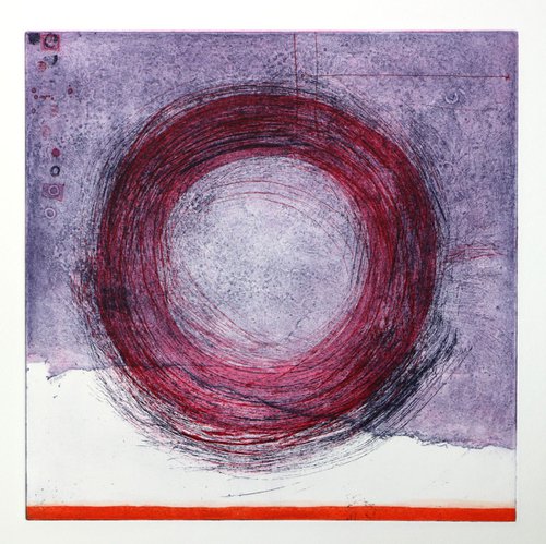 Heike Roesel "Loop" (colour composition 6) fine art etching in edition of 5 by Heike Roesel
