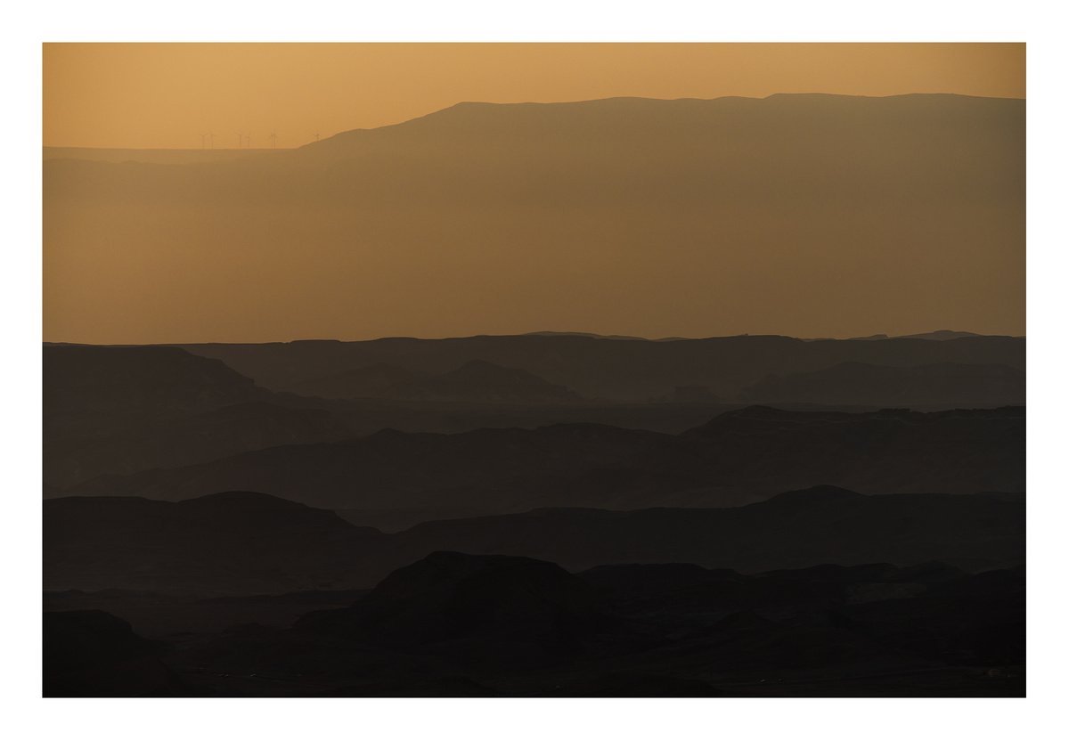 Landscape Photograph By Tal Paz-Fridman, 22 X 16", Sunrise Over Ramon Crater #2, Original Artwork