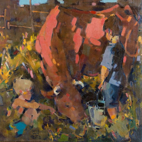 In the village. 2014. oil on canvas. 75х75cm.