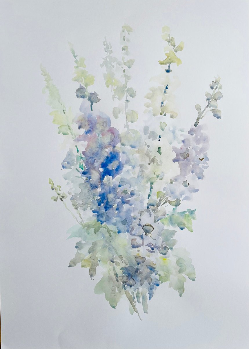 Blue bells 19,7x27,5 in by Elena Klyan