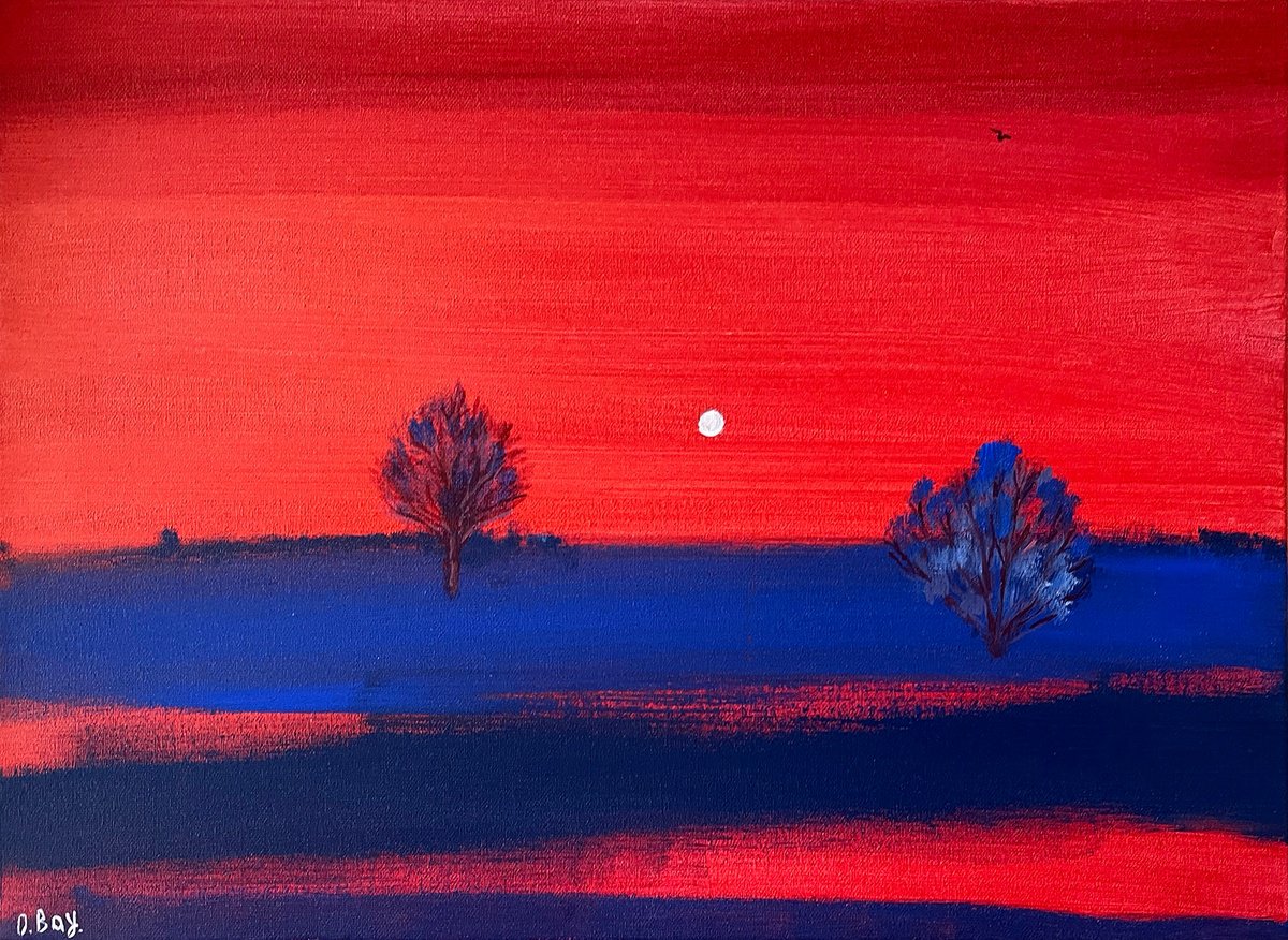 Acrylic Painting , Winter By Olesya Bay, 20 X 14, Artwork For Sale On Artfinder
