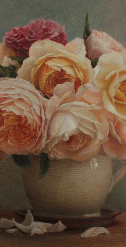 Still life with a bouquet of roses by Julia Diven