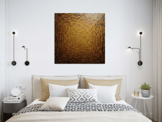 Large square gold gradient