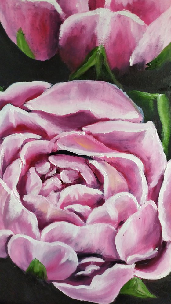 Peonies,  flowers, floral oil painting, impressionistic art, Gift idea