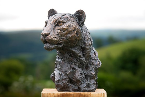 Leopard Portrait Foundry Bronze