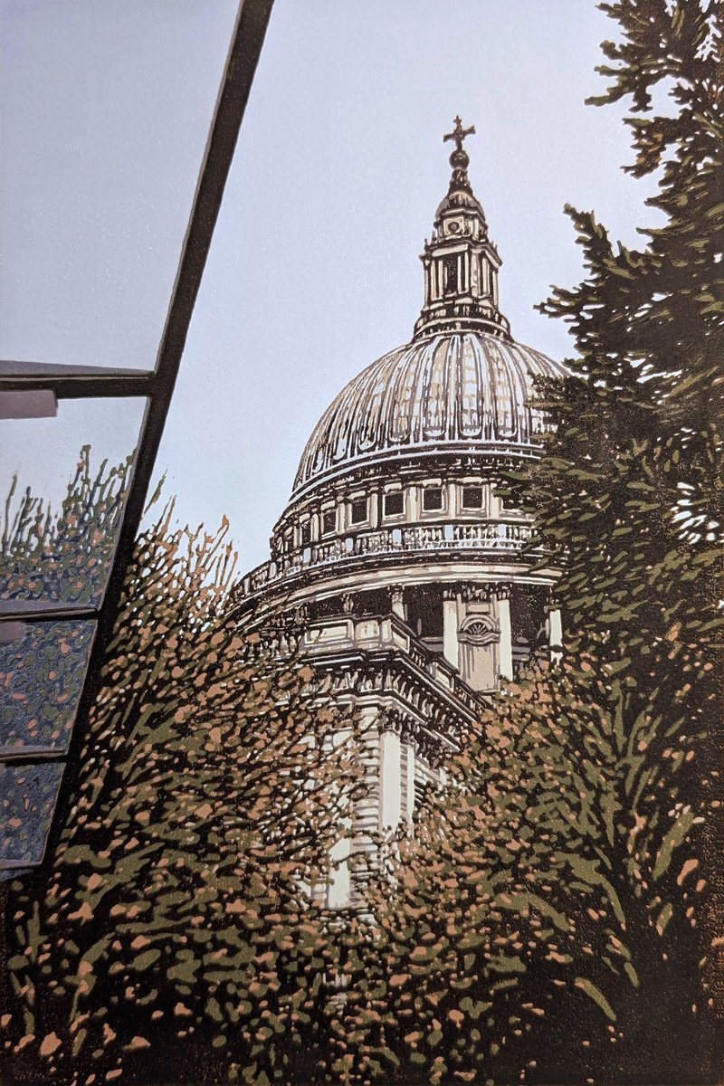 Impressionistic Cityscapes Linocut By Alexandra Buckle, 10 X 14, St Paul