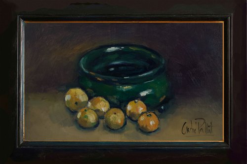 Six Oranges and Bowl by Andre Pallat