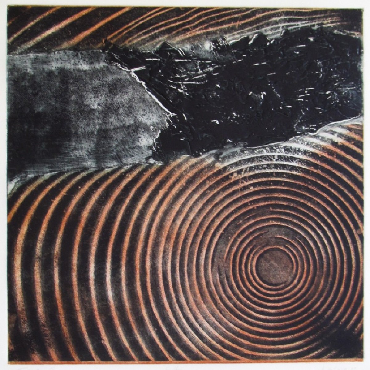 Geometric Abstract Etchings & Engravings By Kristina Vatova, 28 X 39", "Impulse V", Original Artwork