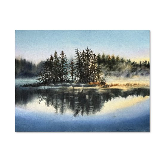 Morning reflection landscape