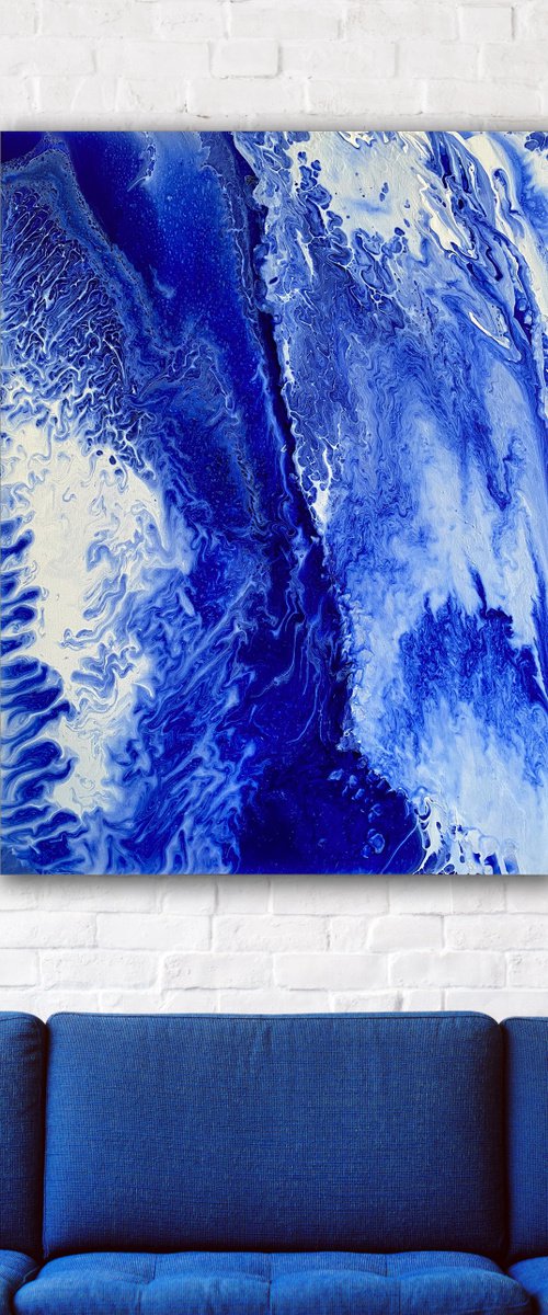 "Discovery" - Original Abstract PMS Fluid Acrylic Painting - 30 x 40 inches by Preston M. Smith (PMS)