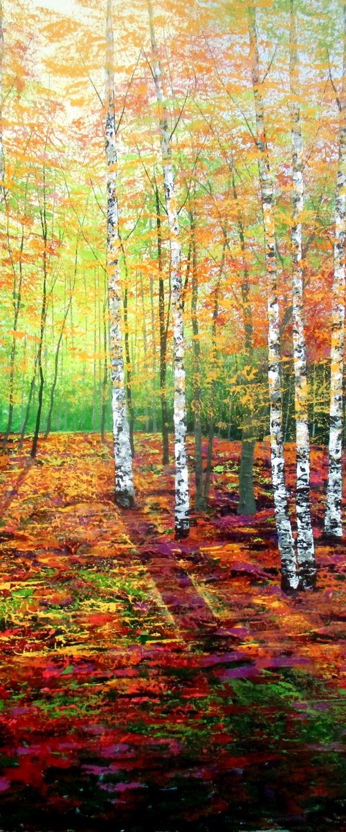 Autumn Golden Birches by Amanda Horvath