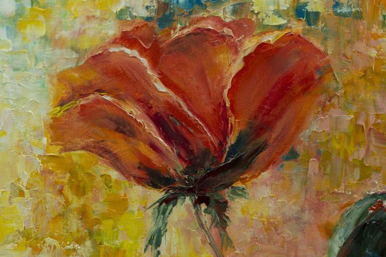 Crazy Poppies Big XL Size abstract painting