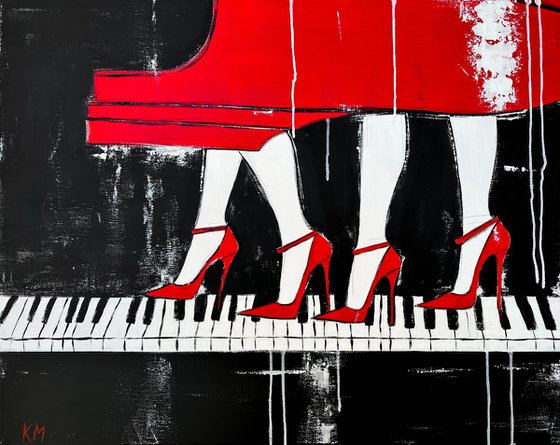 Red High Heels Symphony (Giclée Print)