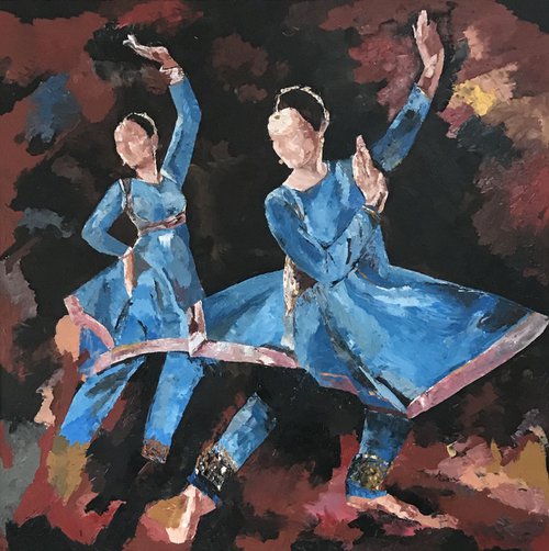 Dancers In Blue by Shazia Noor Mufti