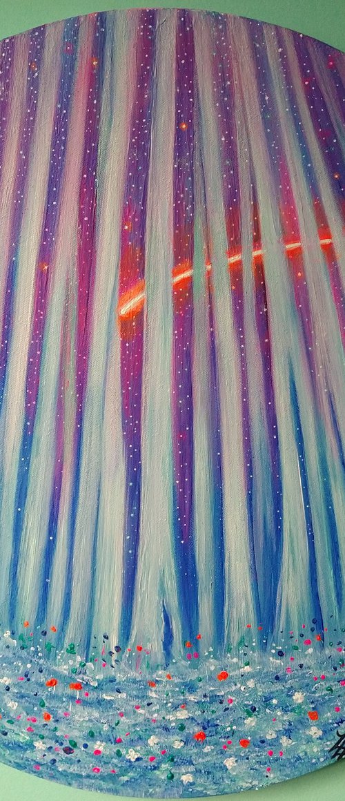 Shooting star. Original acrylic painting by Zoe Adams. by Zoe Adams