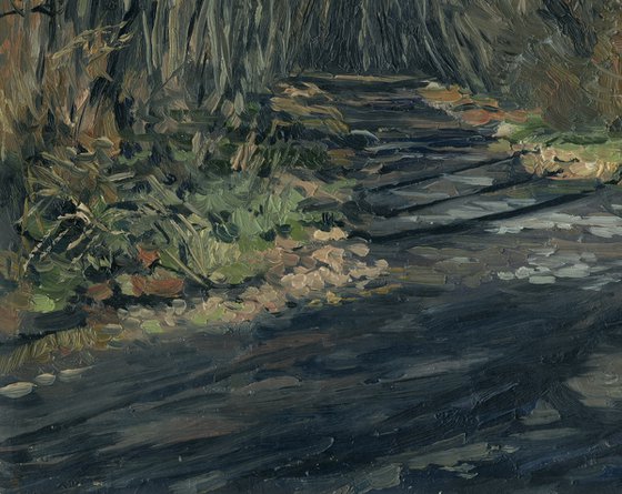 The dug-up road slumbers