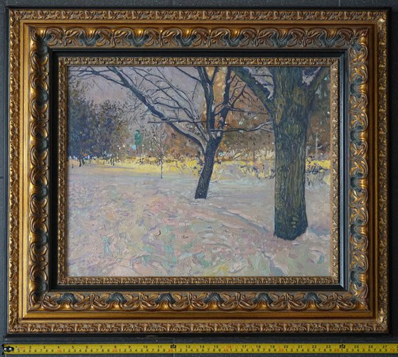 Winter Boulevard at night